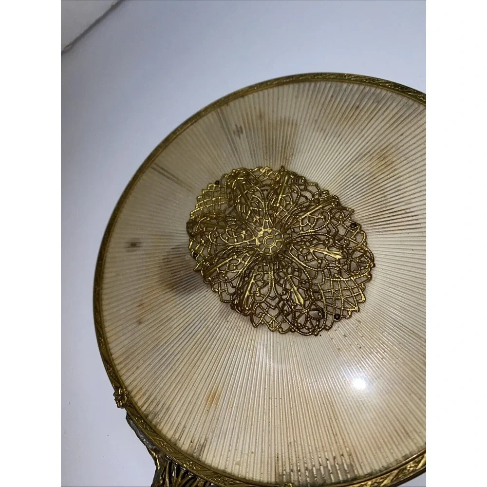 Apollo Ormolu‎ Vanity Set of 4 Hollywood Regency Filigree Mirrors Comb Brush Vtg